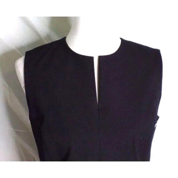 🆕NORDSTROM SIGNATURE Little Black Dress Split Neck Sheath Small - Picture 12 of 13